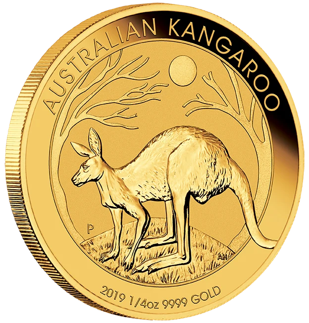 Zlatá mince 25 AUD Australian Kangaroo (Klokan rudý) 1/4 Oz 2019