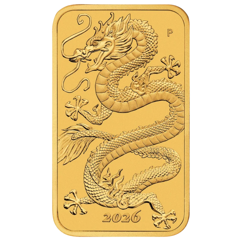 Zlatá mince 1 Oz Dragon 2026 Rectangular (Obdélník)