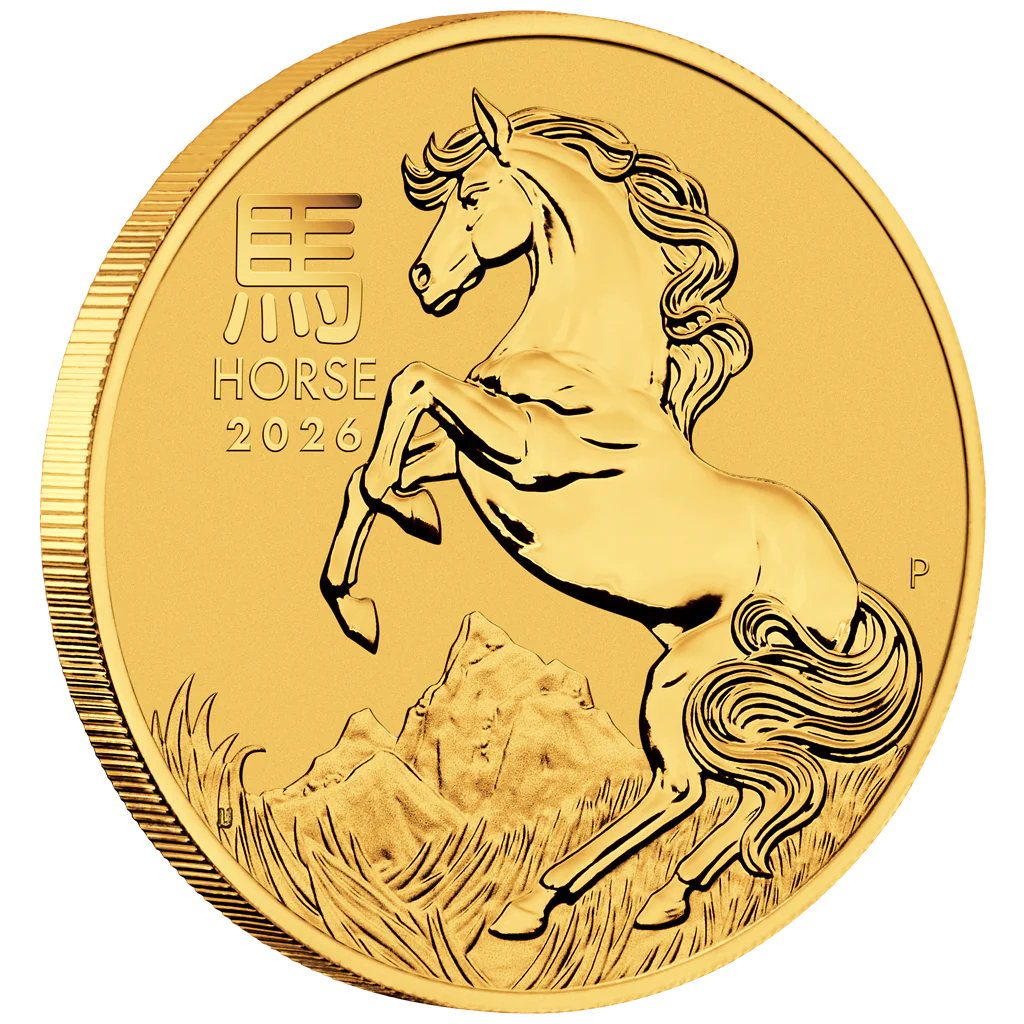 Lunární série III. - zlatá mince Year of the Horse (Rok koně) 1/2 Oz 2026