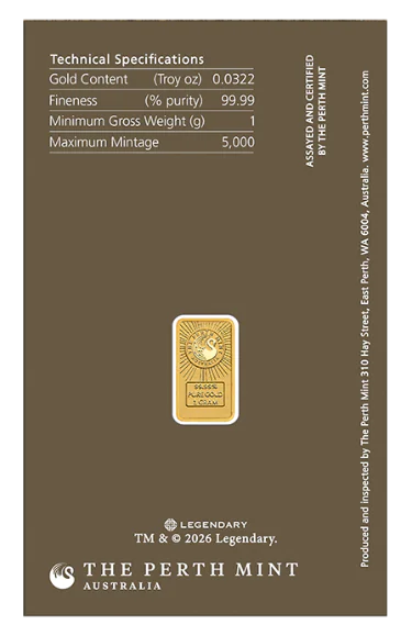 Investiční zlato - zlatý slitek 1g Perth Mint - Dune